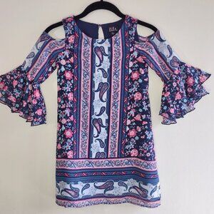 Lilt Girl's Blue Floral Paisley Dress Special Event Party  Size 7